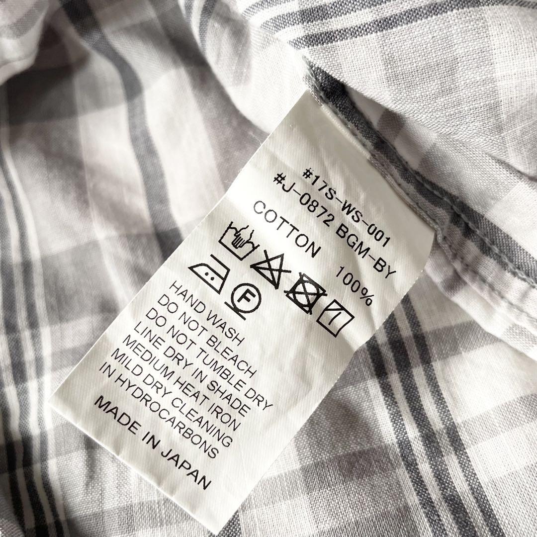 ジムフレックス 美品 gymphlex 長袖シャツ 12 グレー チェック