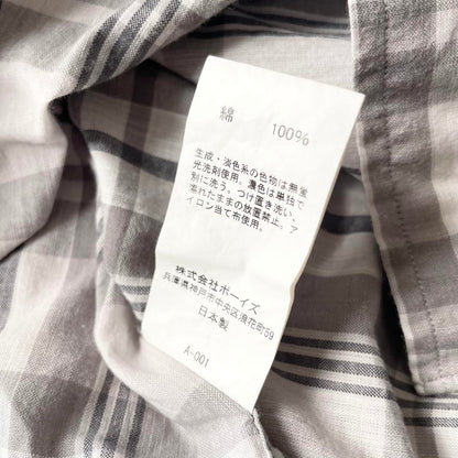 ジムフレックス 美品 gymphlex 長袖シャツ 12 グレー チェック