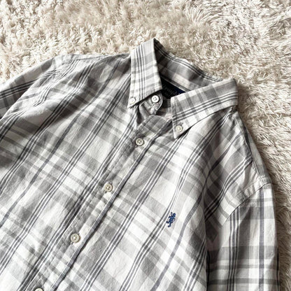 ジムフレックス 美品 gymphlex 長袖シャツ 12 グレー チェック