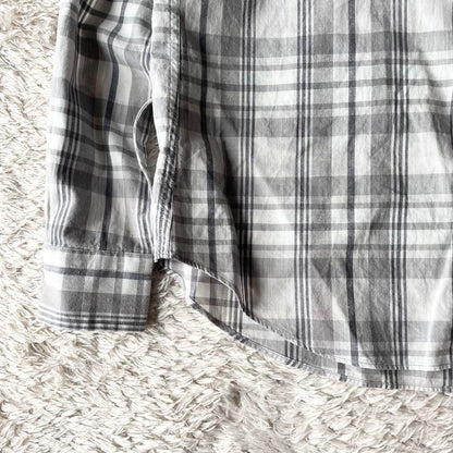 ジムフレックス 美品 gymphlex 長袖シャツ 12 グレー チェック