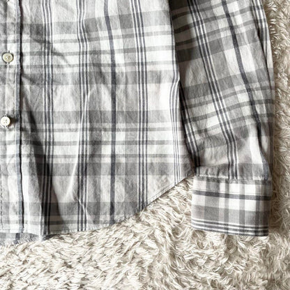 ジムフレックス 美品 gymphlex 長袖シャツ 12 グレー チェック