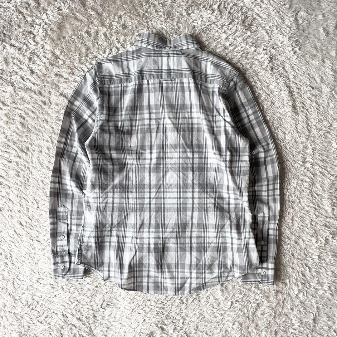 ジムフレックス 美品 gymphlex 長袖シャツ 12 グレー チェック