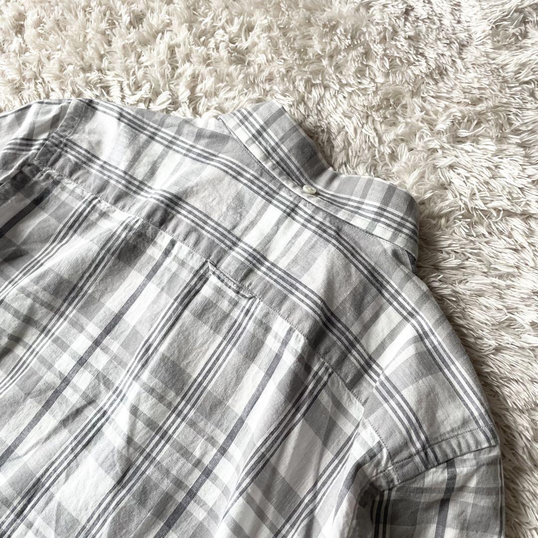 ジムフレックス 美品 gymphlex 長袖シャツ 12 グレー チェック