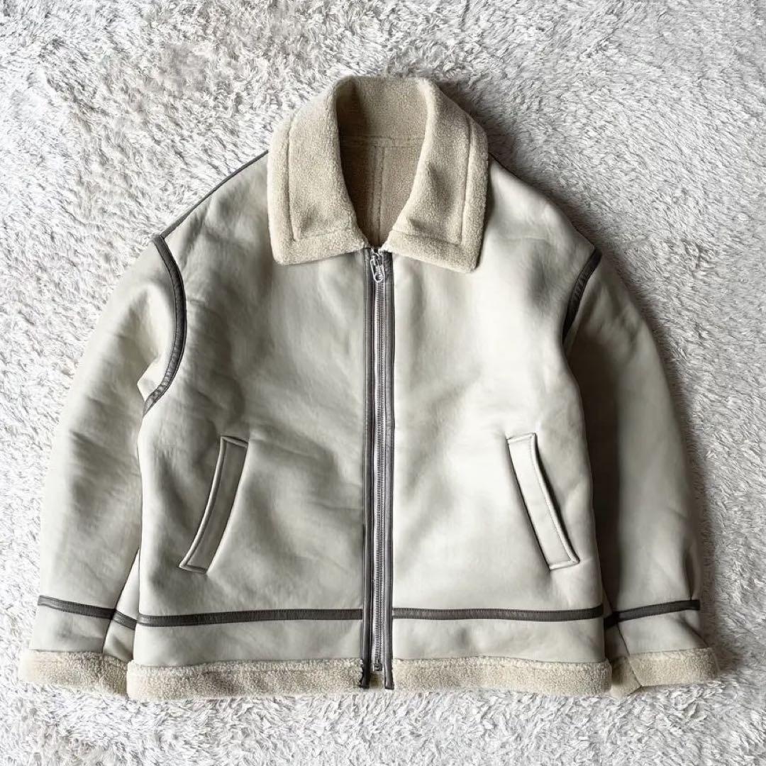 EDIFICE 極美品 フェイクレザージャケット L ベージュ