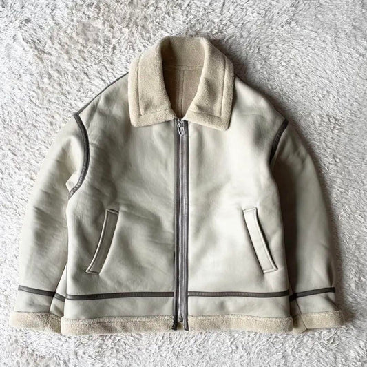 EDIFICE 極美品 フェイクレザージャケット L ベージュ