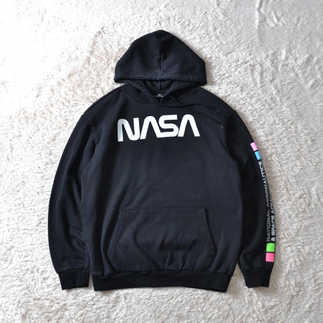 HYPER SPACE NASA 極美品 両面プリント パーカー M 黒