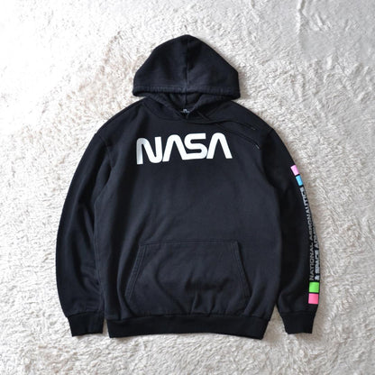 HYPER SPACE NASA 極美品 両面プリント パーカー M 黒