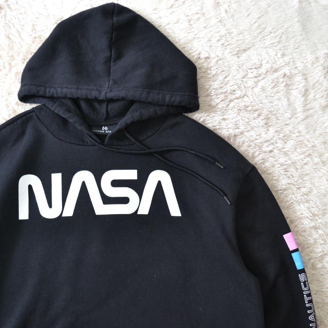 HYPER SPACE NASA 極美品 両面プリント パーカー M 黒