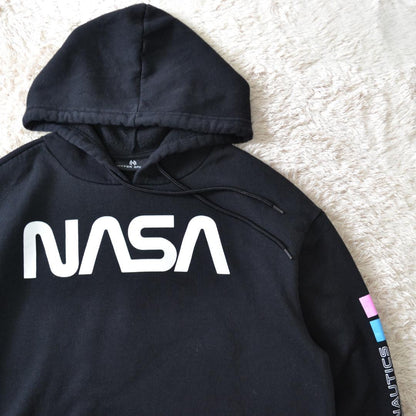 HYPER SPACE NASA 極美品 両面プリント パーカー M 黒