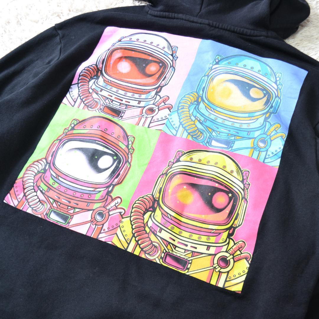 HYPER SPACE NASA 極美品 両面プリント パーカー M 黒