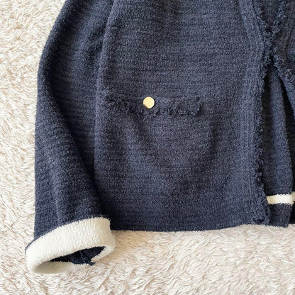 ヒューマンウーマン 極美品 コットンパイルジャケット M ネイビー