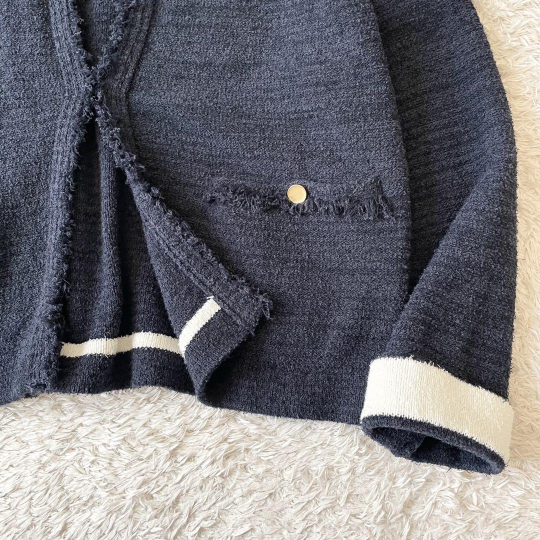 ヒューマンウーマン 極美品 コットンパイルジャケット M ネイビー