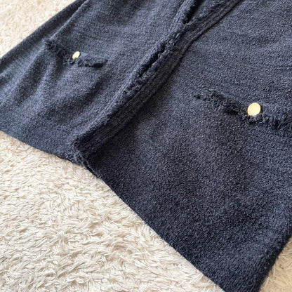 ヒューマンウーマン 極美品 コットンパイルジャケット M ネイビー