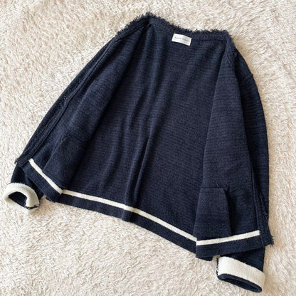 ヒューマンウーマン 極美品 コットンパイルジャケット M ネイビー