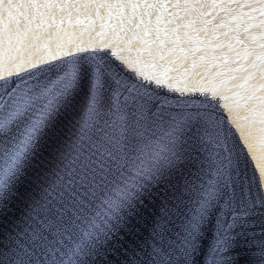 ヒューマンウーマン 極美品 コットンパイルジャケット M ネイビー