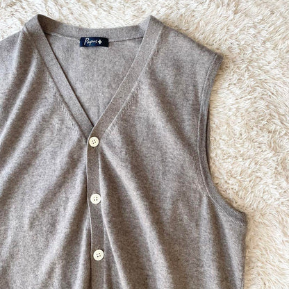 パパス 極美品 PAPAS + ニットベスト M ブラウン