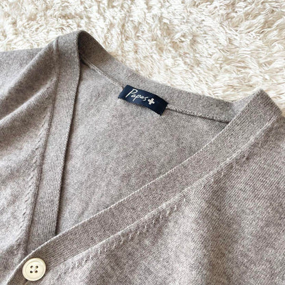 パパス 極美品 PAPAS + ニットベスト M ブラウン