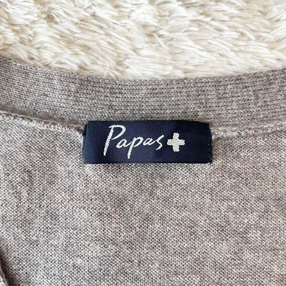 パパス 極美品 PAPAS + ニットベスト M ブラウン