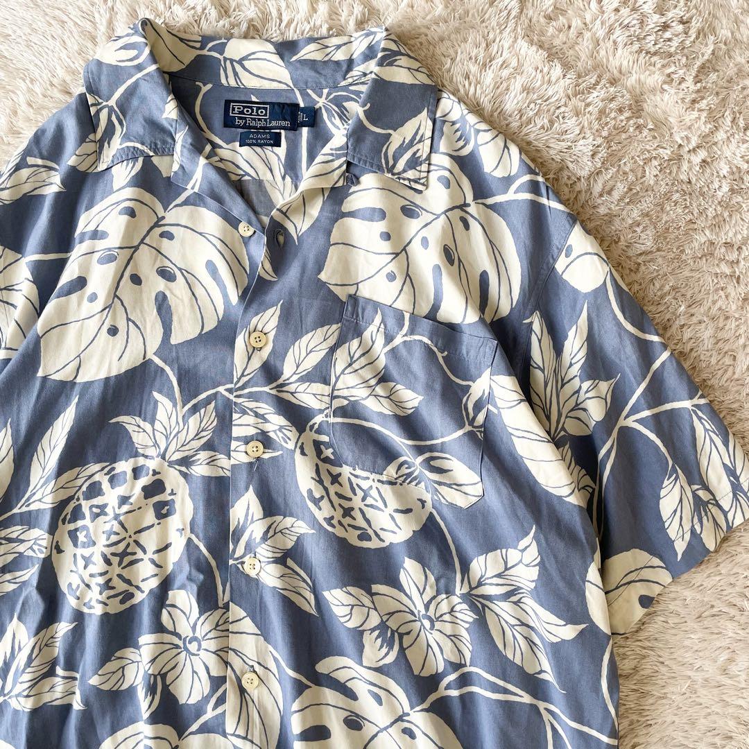 ラルフローレン 90s ADAMS アロハシャツ L