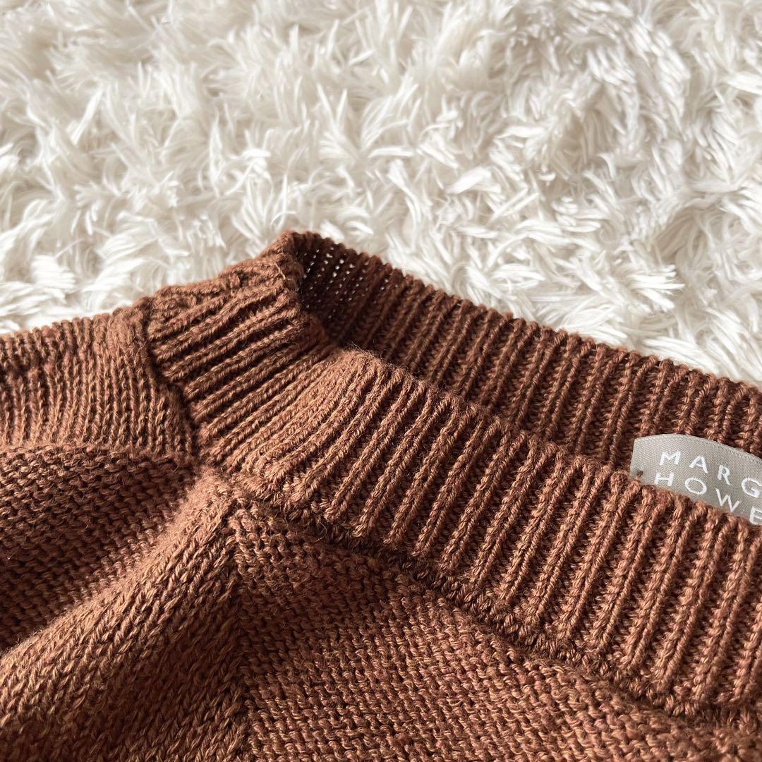 マーガレットハウエル 23ss 極美品 リネンコットン ニット 2 茶