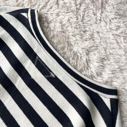 ロンハーマン 美品 L/S コットンボーダー ワンピース 長袖 S 白黒