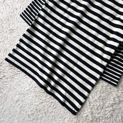 ロンハーマン 美品 L/S コットンボーダー ワンピース 長袖 S 白黒