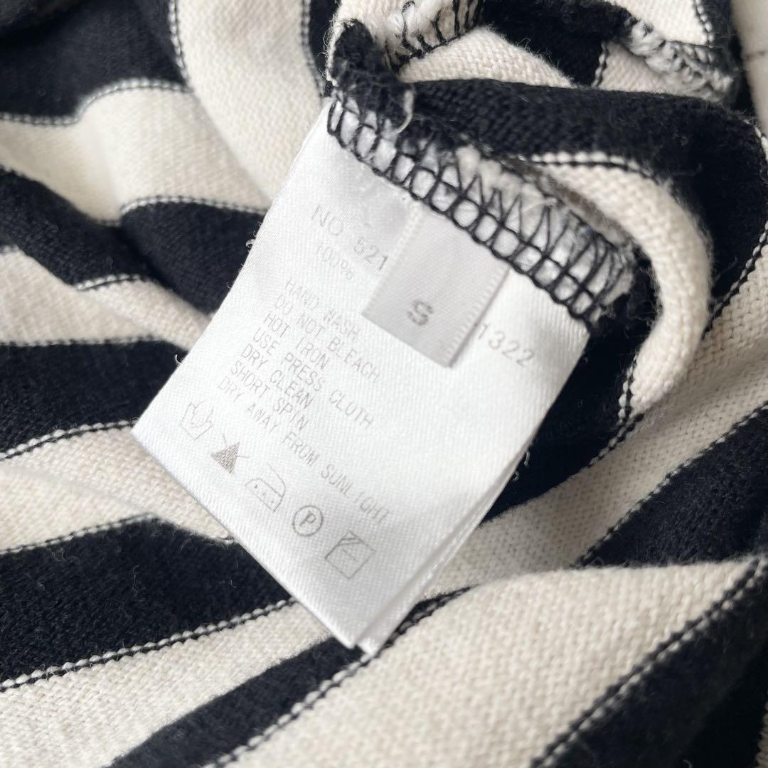 ロンハーマン 美品 L/S コットンボーダー ワンピース 長袖 S 白黒