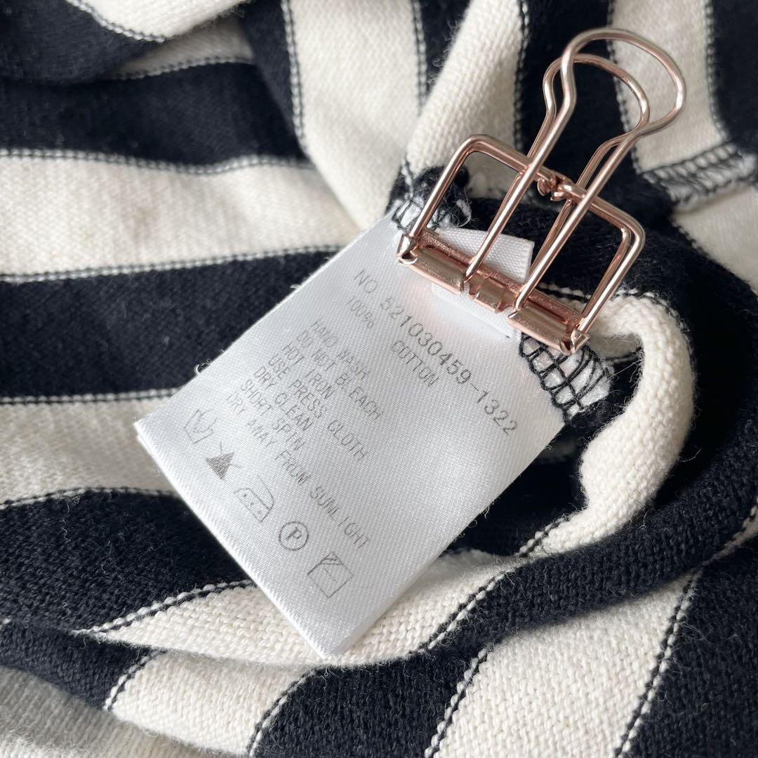 ロンハーマン 美品 L/S コットンボーダー ワンピース 長袖 S 白黒