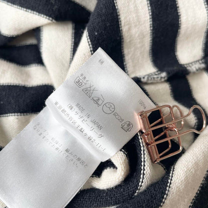 ロンハーマン 美品 L/S コットンボーダー ワンピース 長袖 S 白黒