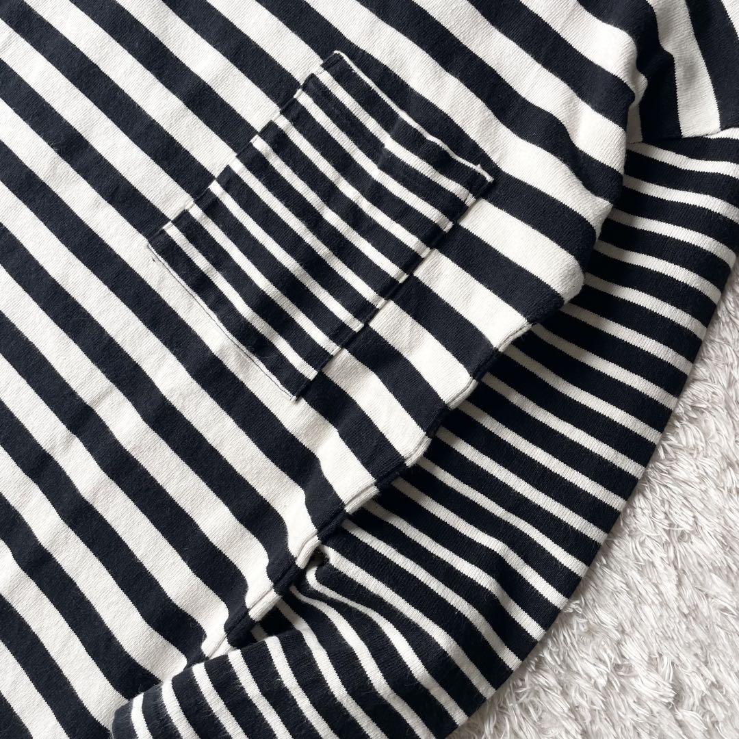 ロンハーマン 美品 L/S コットンボーダー ワンピース 長袖 S 白黒