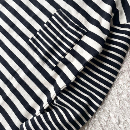 ロンハーマン 美品 L/S コットンボーダー ワンピース 長袖 S 白黒