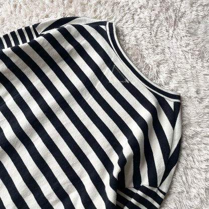 ロンハーマン 美品 L/S コットンボーダー ワンピース 長袖 S 白黒