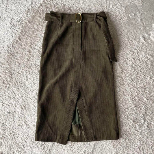 ガリャルダガランテ 美品 コーデュロイ スカート F カーキ 細畝