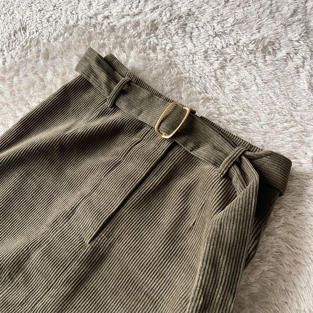 ガリャルダガランテ 美品 コーデュロイ スカート F カーキ 細畝