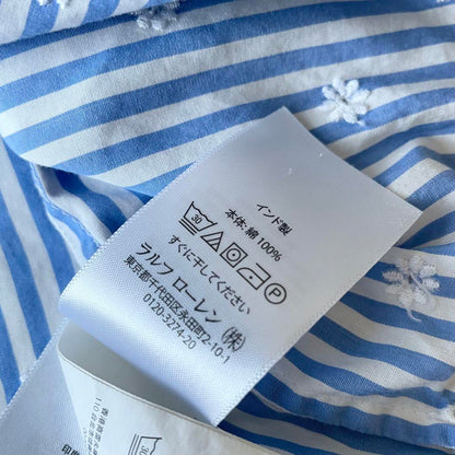 ラルフローレン 極美品 現行 カットワーク ブラウス 16 ストライプ