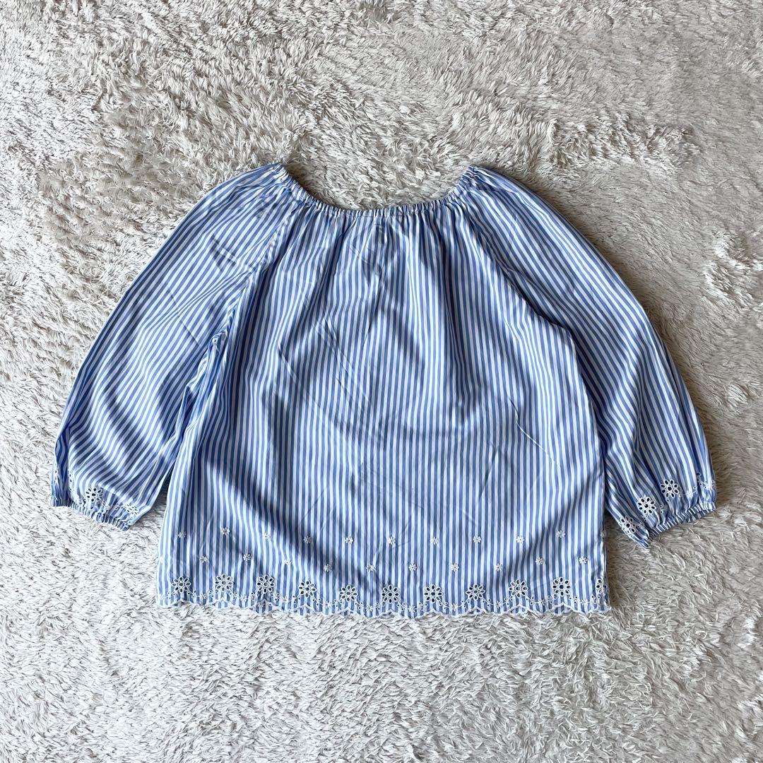 ラルフローレン 極美品 現行 カットワーク ブラウス 16 ストライプ