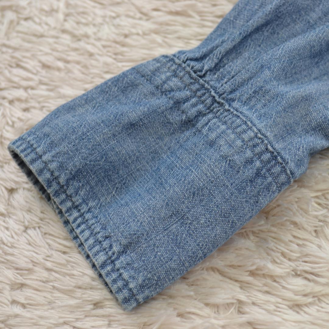 45R ネックギャザー デニムシャツ 2 インディゴ