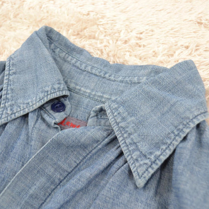 45R ネックギャザー デニムシャツ 2 インディゴ