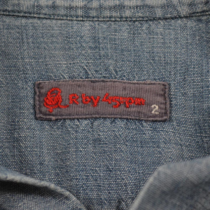 45R ネックギャザー デニムシャツ 2 インディゴ