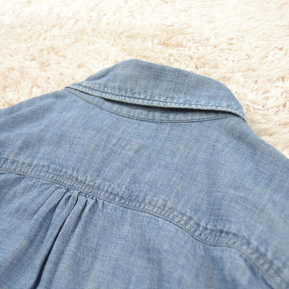 45R ネックギャザー デニムシャツ 2 インディゴ