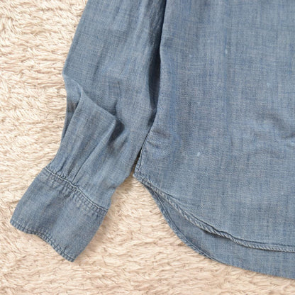 45R ネックギャザー デニムシャツ 2 インディゴ