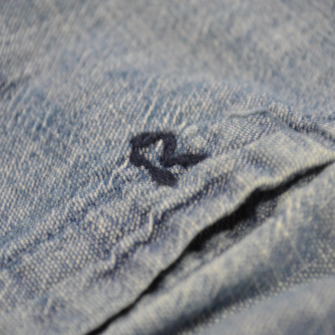 45R ネックギャザー デニムシャツ 2 インディゴ