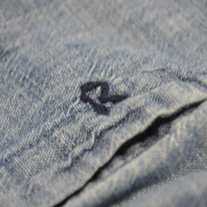 45R ネックギャザー デニムシャツ 2 インディゴ