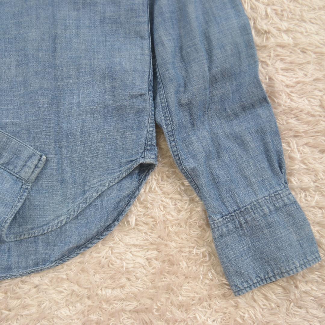 45R ネックギャザー デニムシャツ 2 インディゴ