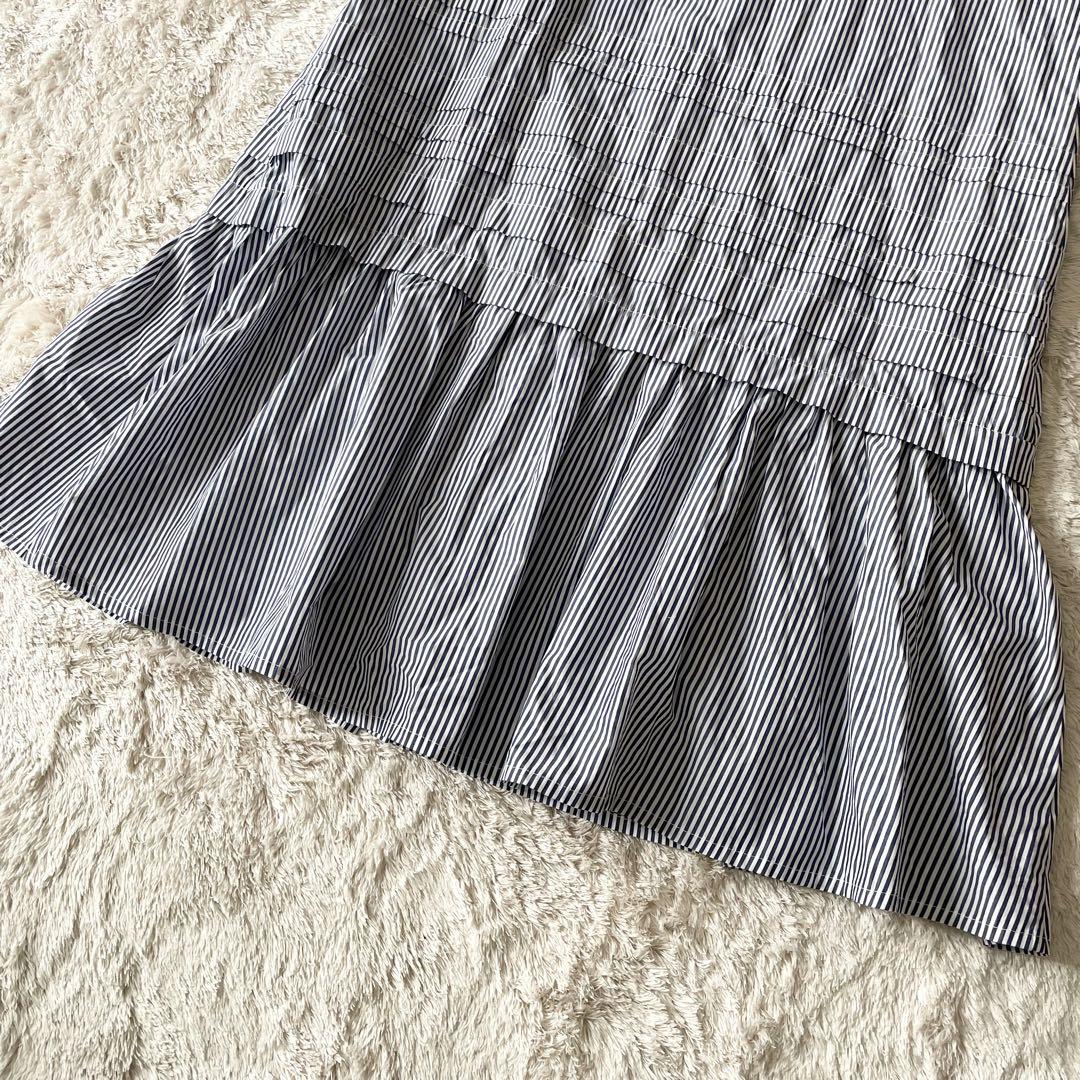 RENORM 新品タグ付 ボリュームスリーブ シャツワンピース ストライプ