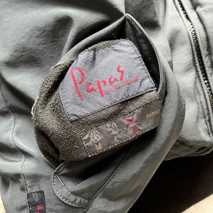パパス 美品 PAPAS ダウンジャケット リバーシブル 両面ロゴ刺繍