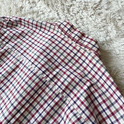 パパス 美品 90s papas チェックシャツ L 赤白