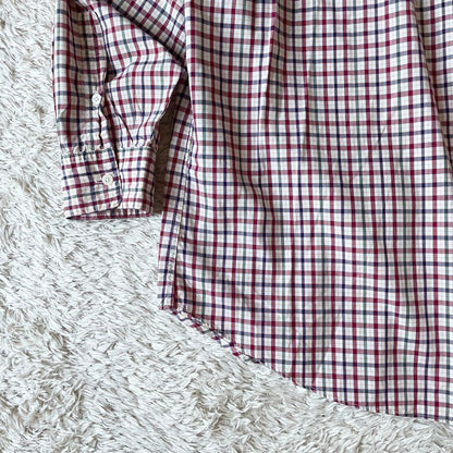 パパス 美品 90s papas チェックシャツ L 赤白