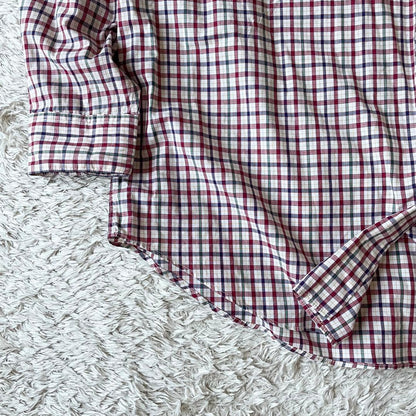 パパス 美品 90s papas チェックシャツ L 赤白