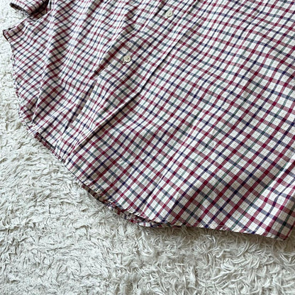 パパス 美品 90s papas チェックシャツ L 赤白
